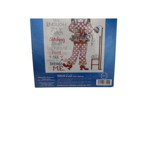 Counted Cross Stitch Kit Janlynn Sassy Stitcher Funny Lady Craft 11 X 14 Vtg - Picture 5 of 6